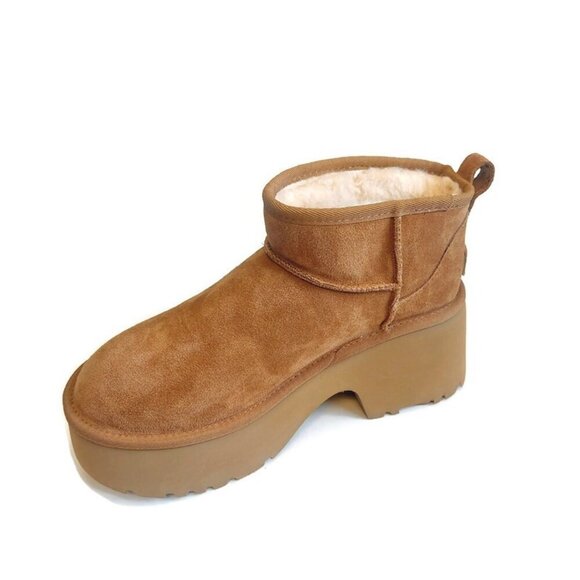 UGG Classic Womens Size 9 Ultra Mini New Heights Platform Boots Chestnut 1158311 - Picture 3 of 8